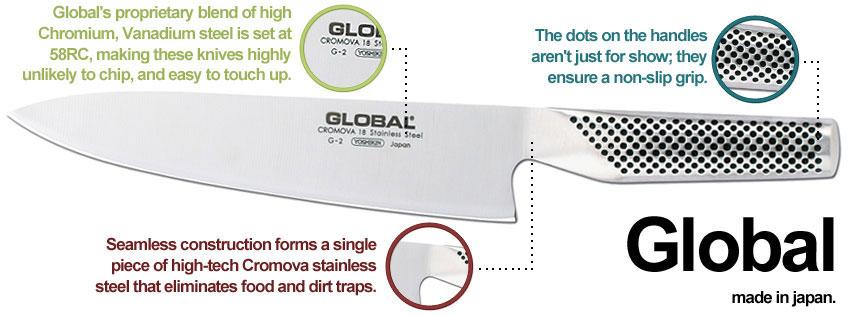 Global - GS Series 2-Piece 8-Inch Chef Knife (G2) and 8.5-Inch Kitchen Shear (GKS210) Set - 71G2210 - Discontinued