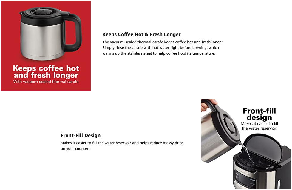 Hamilton Beach 12 Cup Programmable FrontFill Coffee Maker with