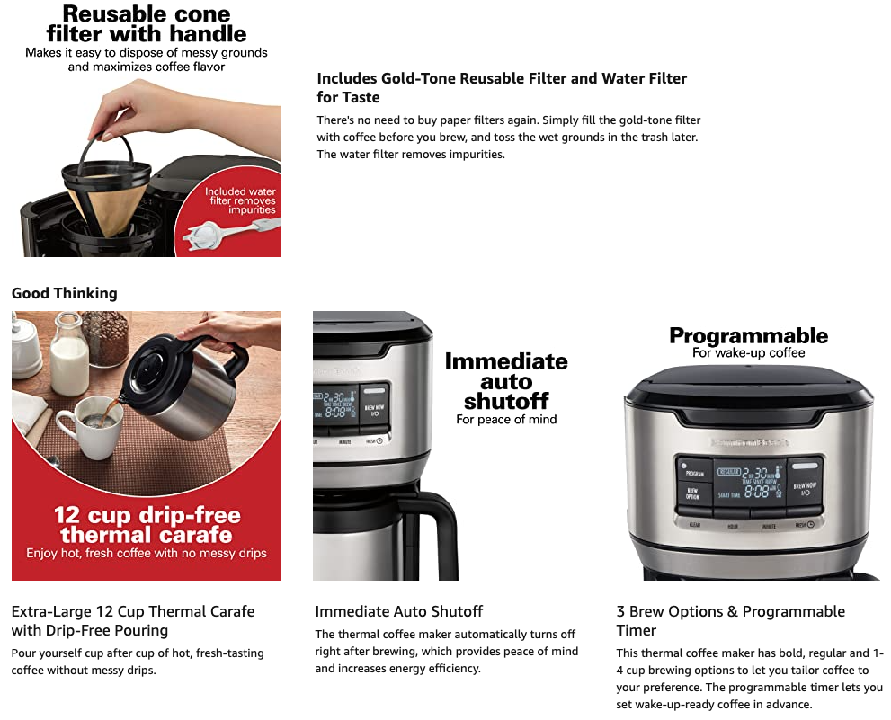Hamilton Beach 12 Cup Programmable FrontFill Coffee Maker with
